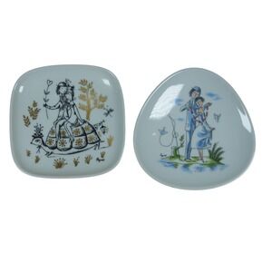 Rosenthal Raymond Peynet Les Amoureux Lovers 1960's 2 Vintage Trinket Dish Plate